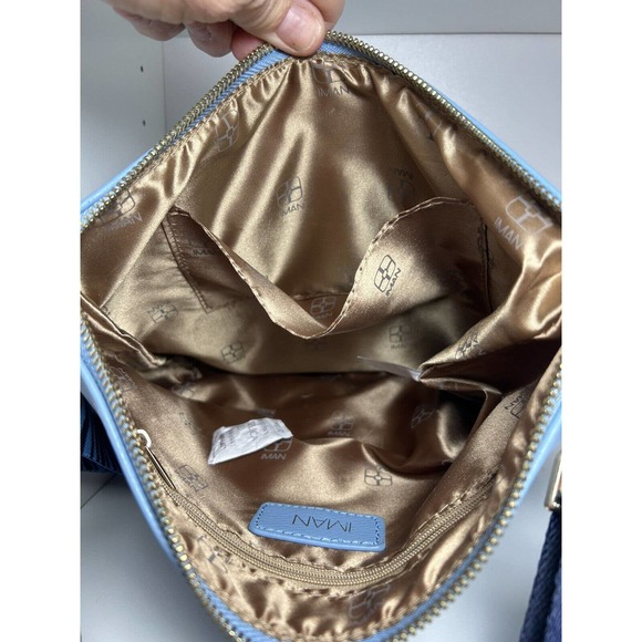 Iman Small Blue Purse with two straps New without tags crossbody - Picture 5 of 10